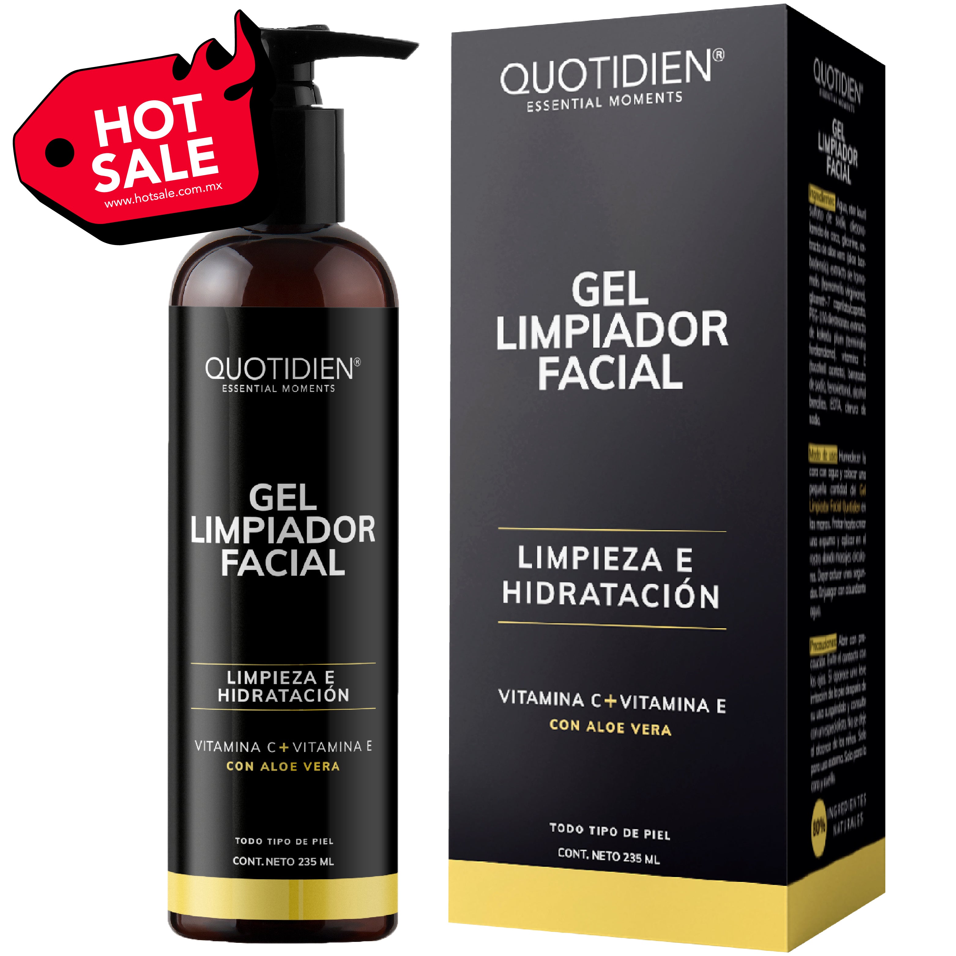 Gel Limpiador Facial 235ml con Vitamina C y Aloe Vera · Quotidien