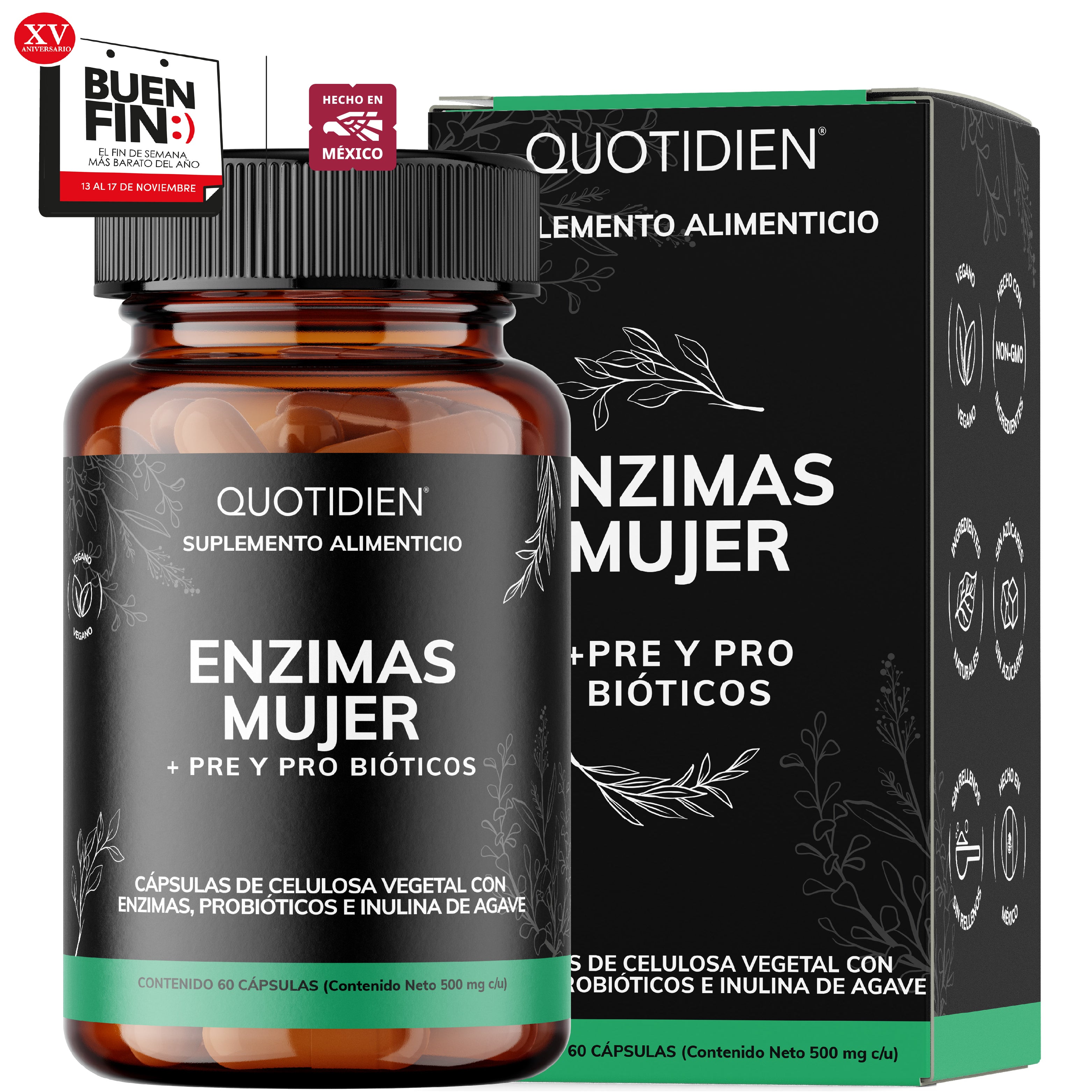 Enzimas Mujer - Pre y Pro Bióticos - 60 cápsulas