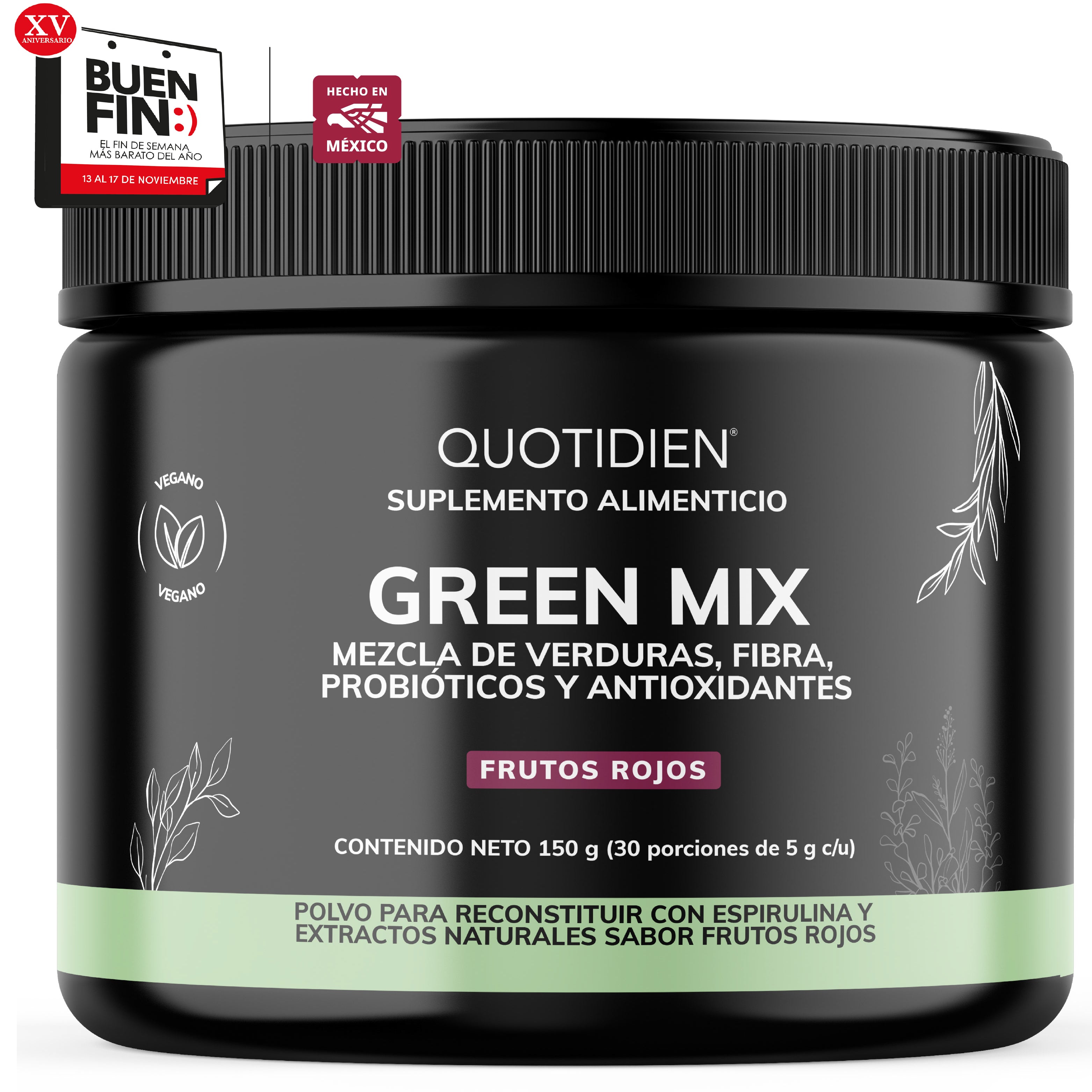 Green Mix |Mezcla de Verduras, Fibra, Probióticos y Antioxidantes - 150g