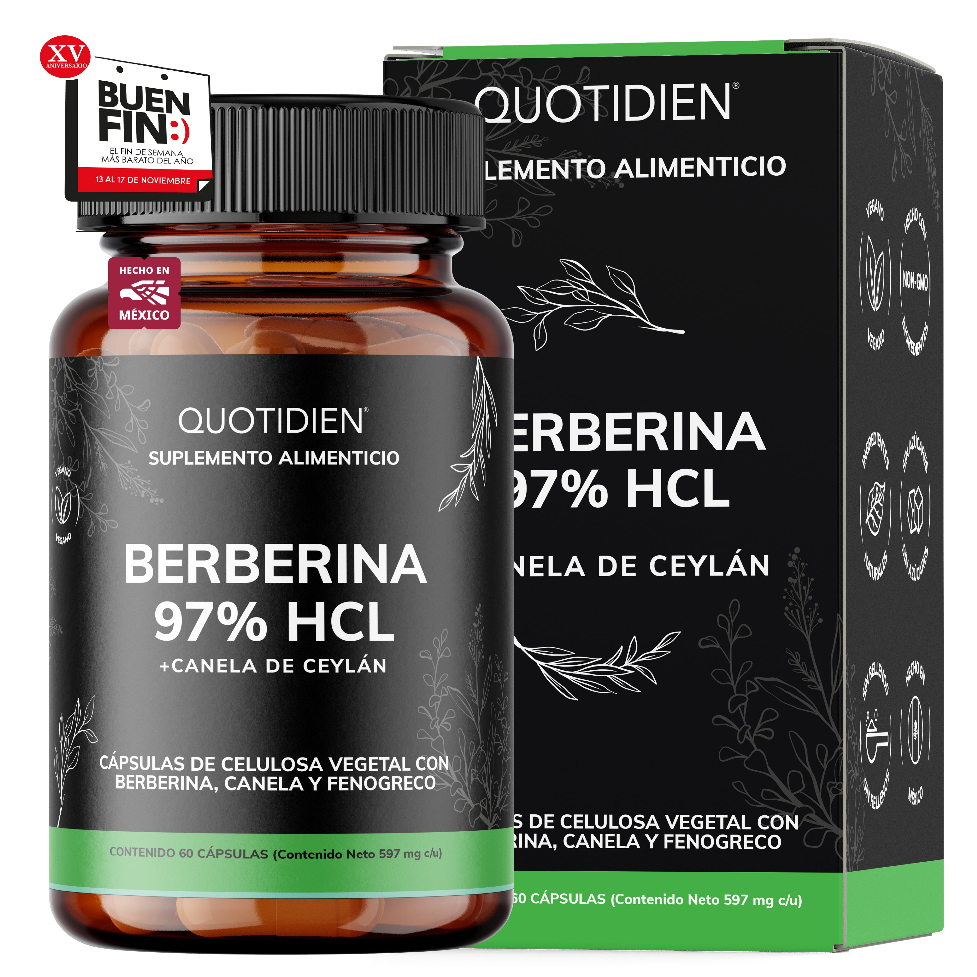Berberina 97% HCL - 60 Cápsulas